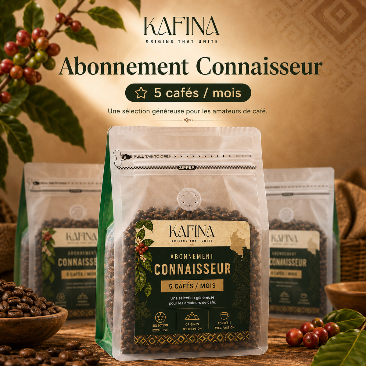 ⭐ Abonnement Connaisseur – 5 cafés / mois