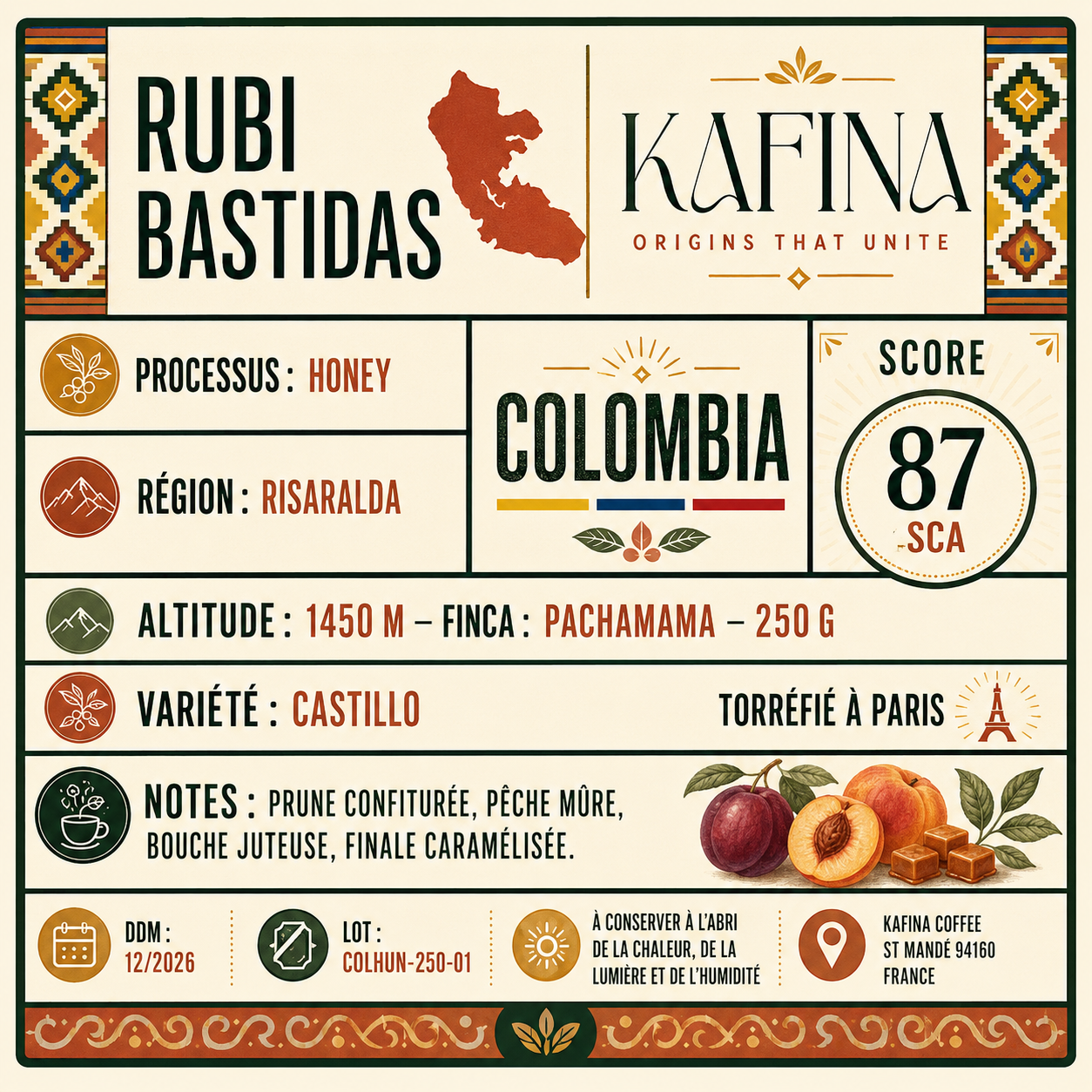 🇨🇴 Colombie – Rubi Bastidas / Honey