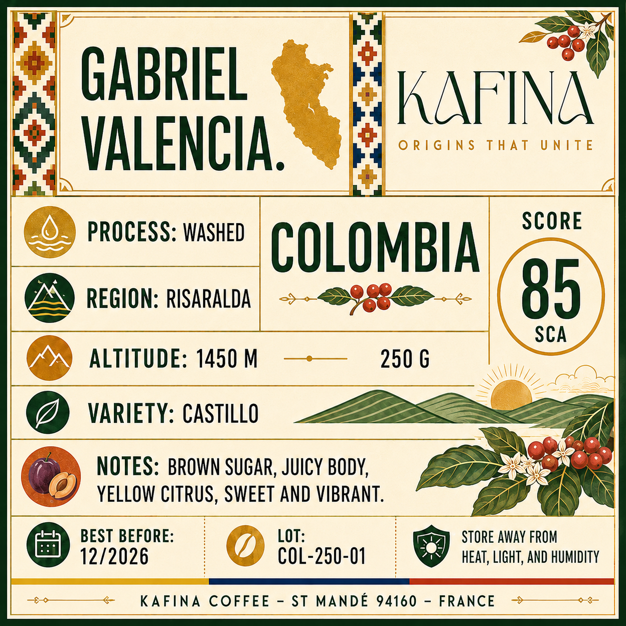 🇨🇴 Colombie – Gabriel Valencia / Lavé