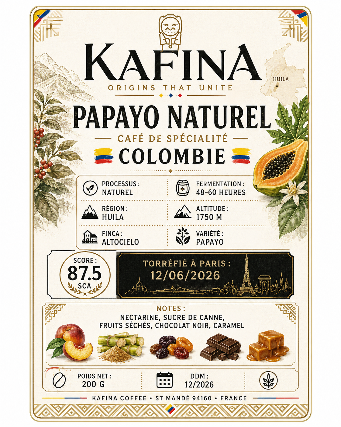 🇨🇴 Colombie – Papayo Naturel / Huila